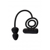 Чёрное эрекционное кольцо с вибропулькой и анальным хвостом - Erotist Adult Toys - в Волгограде купить с доставкой