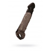 Чёрная насадка на пенис Tс подхватом - 19,5 см. - ToyFa - в Волгограде купить с доставкой