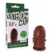 Коричневый латексный удлинитель пениса 2.5 in с шипиками - Sitabella - в Волгограде купить с доставкой
