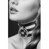 Чёрный тройной чокер с большим кольцом - Bijoux Pour Toi - купить с доставкой в Волгограде