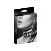 Чёрный тройной чокер с большим кольцом - Bijoux Pour Toi - купить с доставкой в Волгограде