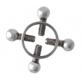 Серебристые зажимы для сосков на винтах - ToyFa - купить с доставкой в Волгограде