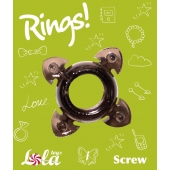 Чёрное эрекционное кольцо Rings Screw - Lola Games - в Волгограде купить с доставкой