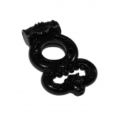 Чёрное эрекционное кольцо Rings Treadle с подхватом - Lola Games - в Волгограде купить с доставкой