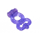 Фиолетовое эрекционное кольцо Rings Treadle с подхватом - Lola Games - в Волгограде купить с доставкой