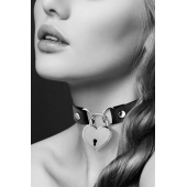 Черный чокер с замком в форме сердца - Bijoux Pour Toi - купить с доставкой в Волгограде
