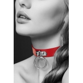 Красный узенький чокер с кольцом - Bijoux Pour Toi - купить с доставкой в Волгограде