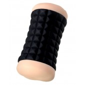 Двухсторонний мастурбатор JOS JANICE в черном цилиндре - JOS - в Волгограде купить с доставкой