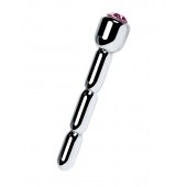 Серебристый уретральный плаг со стразом - 7 см. - ToyFa - купить с доставкой в Волгограде