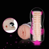 Мастурбатор-вагина Sex In A Can Vibra Vagina Tunnel - Lovetoy - в Волгограде купить с доставкой