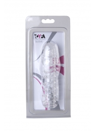 Прозрачная, закрытая насадка с шипами и точками - 13,5 см. - Toyfa Basic - в Волгограде купить с доставкой