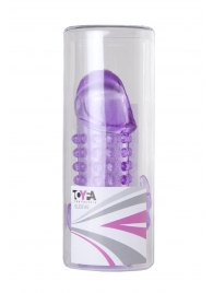 Закрытая фиолетовая насадка с 2 отростками - 13 см. - Toyfa Basic - в Волгограде купить с доставкой