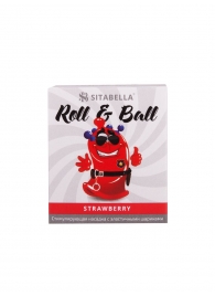 Стимулирующий презерватив-насадка Roll   Ball Strawberry - Sitabella - купить с доставкой в Волгограде