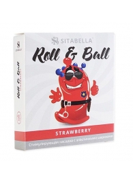 Стимулирующий презерватив-насадка Roll   Ball Strawberry - Sitabella - купить с доставкой в Волгограде