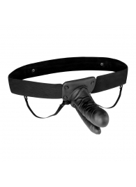 Полый страпон с двумя отростками и вибрацией Unisex Vibrating Hollow Strap-On Double Penetrating Dildo - 17,8 см. - Lux Fetish - купить с доставкой в Волгограде