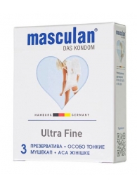Ультратонкие презервативы Masculan Ultra Fine с обильной смазкой - 3 шт. - Masculan - купить с доставкой в Волгограде