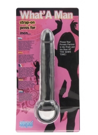 Чёрная насадка на пенис для анальной стимуляции WHATA MAN - 16 см. - Seven Creations - в Волгограде купить с доставкой