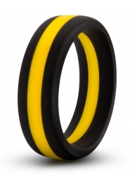 Черно-желтое силиконовое эрекционное кольцо Silicone Go Pro Cock Ring - Blush Novelties - в Волгограде купить с доставкой