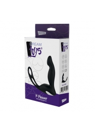 Черный вибромассажер простаты P-PLEASER W ERECTION ENHANCE - Dream Toys - в Волгограде купить с доставкой