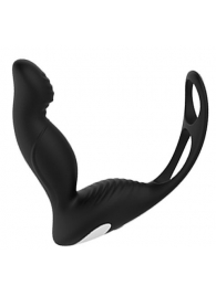 Черный вибромассажер простаты P-PLEASER W ERECTION ENHANCE - Dream Toys - в Волгограде купить с доставкой