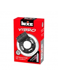 Чёрное эрекционное виброкольцо Luxe VIBRO  Африканский Эль Дьябло  + презерватив - Luxe - в Волгограде купить с доставкой