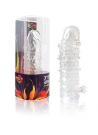 Закрытая прозрачная рельефная насадка Crystal sleeve - 13 см. - Erowoman-Eroman - в Волгограде купить с доставкой