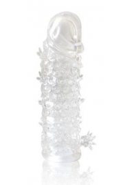 Закрытая прозрачная рельефная насадка Crystal sleeve - 13 см. - Erowoman-Eroman - в Волгограде купить с доставкой
