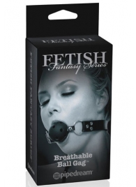 Черный кляп с дырочками Breathable Ball Gag - Pipedream - купить с доставкой в Волгограде