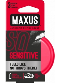 Ультратонкие презервативы в железном кейсе MAXUS Sensitive - 3 шт. - Maxus - купить с доставкой в Волгограде