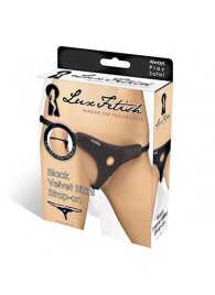 Черные плюшевые трусики для страпона - Lux Fetish - купить с доставкой в Волгограде