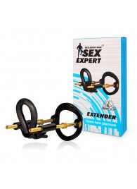 Черный экстендер-растяжитель пениса - Sex Expert - в Волгограде купить с доставкой
