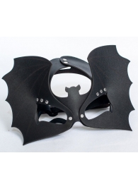 Черная кожаная маска на глаза  Летучая мышь - Sitabella - купить с доставкой в Волгограде