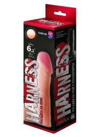 Телесная реалистичная насадка на Harness с коннектором BLACK LINE - 17 см. - LOVETOY (А-Полимер) - купить с доставкой в Волгограде