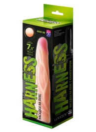 Телесная насадка с венками на Harness с коннектором GREEN LINE - 18 см. - LOVETOY (А-Полимер) - купить с доставкой в Волгограде