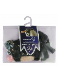 Черный пояс-трусики с двумя насадками Soft-Dolli - 16,5 и 10,5 см. - LOVETOY (А-Полимер) - купить с доставкой в Волгограде
