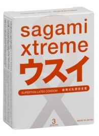 Ультратонкие презервативы Sagami Xtreme SUPERTHIN - 3 шт. - Sagami - купить с доставкой в Волгограде