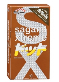 Презервативы Sagami Xtreme FEEL UP с точечной текстурой и линиями прилегания - 10 шт. - Sagami - купить с доставкой в Волгограде