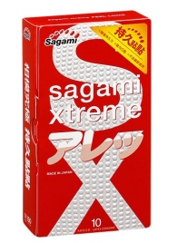 Утолщенные презервативы Sagami Xtreme Feel Long с точками - 10 шт. - Sagami - купить с доставкой в Волгограде