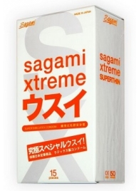 Ультратонкие презервативы Sagami Xtreme SUPERTHIN - 15 шт. - Sagami - купить с доставкой в Волгограде