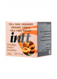 Массажная свеча для поцелуев Peach с ароматом персика - 30 гр. - INTT - купить с доставкой в Волгограде