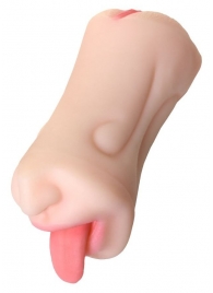 Телесный двусторонний мастурбатор Fruity Tongue - ротик и вагина - ToyFa - в Волгограде купить с доставкой