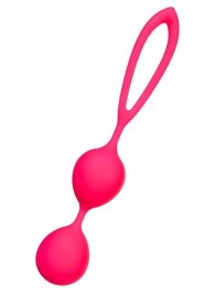 Ярко-розовые вагинальные шарики с петелькой - A-toys