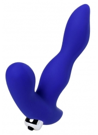 Синий силиконовый вибростимулятор простаты Stroman - 14,5 см. - ToyFa - в Волгограде купить с доставкой