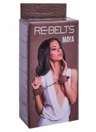 Коричневые кожаные наручники Maya - Rebelts - купить с доставкой в Волгограде