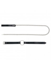 Черный поводок и чокер с кольцом Rada - Rebelts - купить с доставкой в Волгограде