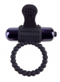 Черное эрекционное виброкольцо Vibrating Silicone Super Ring - Pipedream - в Волгограде купить с доставкой