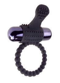 Черное эрекционное виброкольцо Vibrating Silicone Super Ring - Pipedream - в Волгограде купить с доставкой