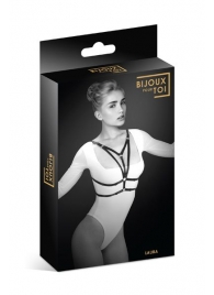 Черная упряжь на грудь Laura - Bijoux Pour Toi - купить с доставкой в Волгограде