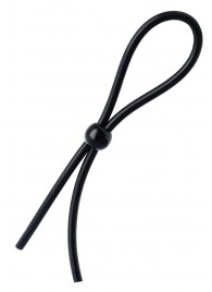 Черное лассо на пенис с одной бусиной - A-toys - в Волгограде купить с доставкой