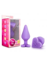 Фиолетовая анальная пробка Naughty Candy Heart Do Me Now - 8,9 см. - Blush Novelties - купить с доставкой в Волгограде